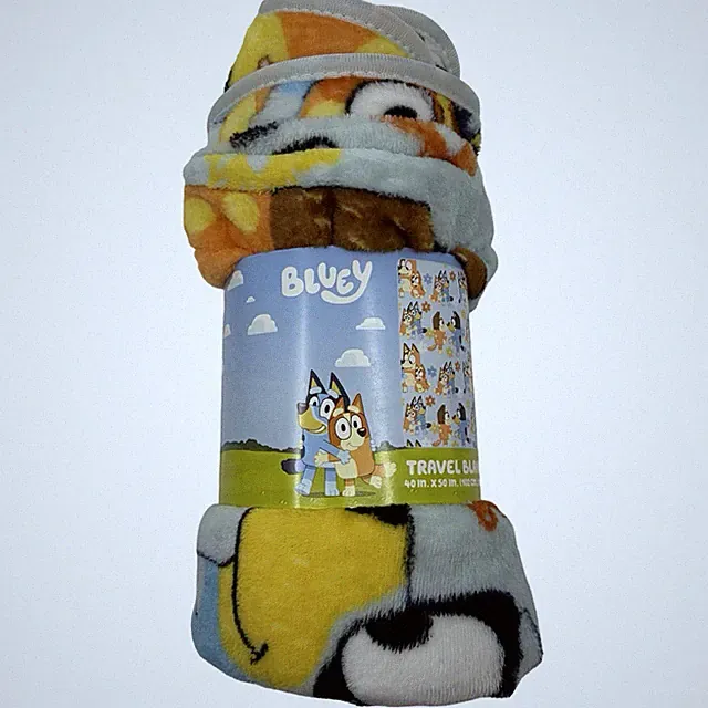 Bluey Kids Travel Blanket 40" x 50” Bingo Plush Lightweight Jay Franco New