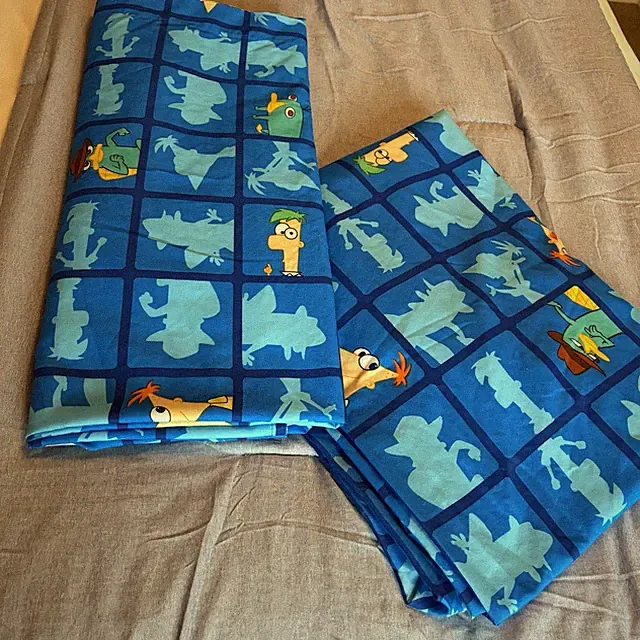 Disney Phineas Ferb Perry Platypus Full Flat & Fitted Sheet Set Blue Jay Franco