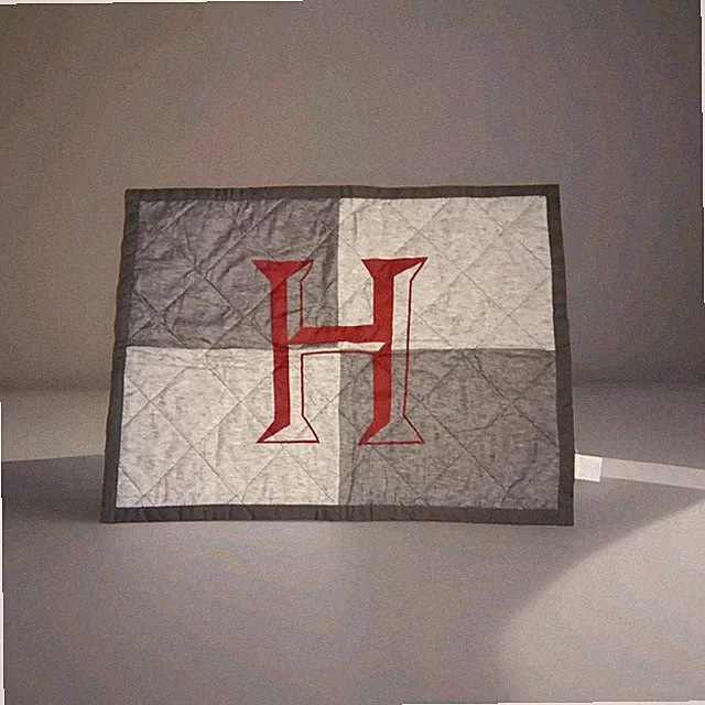 Harry Potter Hogwarts Pillow Sham Gray Standard Jay Franco Quilted Red H NWOT