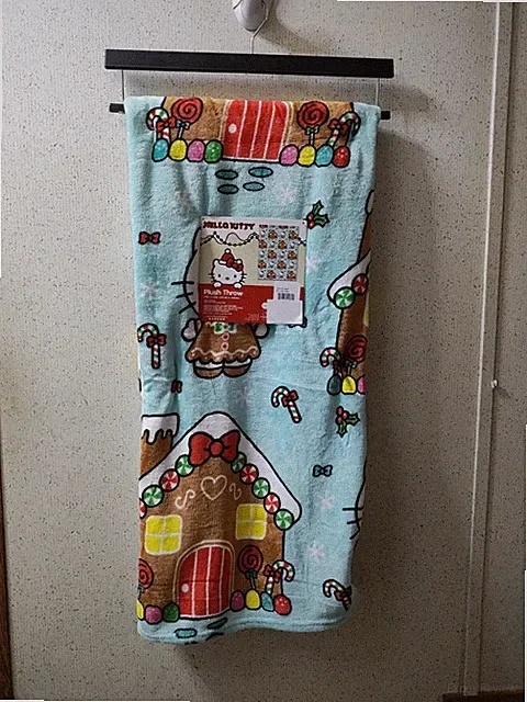 Hello Kitty Christmas Throw Blanket Gingerbread Baby Blue 50x60" Jay Franco 2024