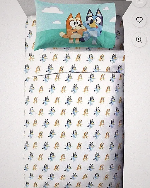 Jay Franco Bluey & Bingo Full Size 4PC Microfiber Sheet Set Super Soft & Cozy