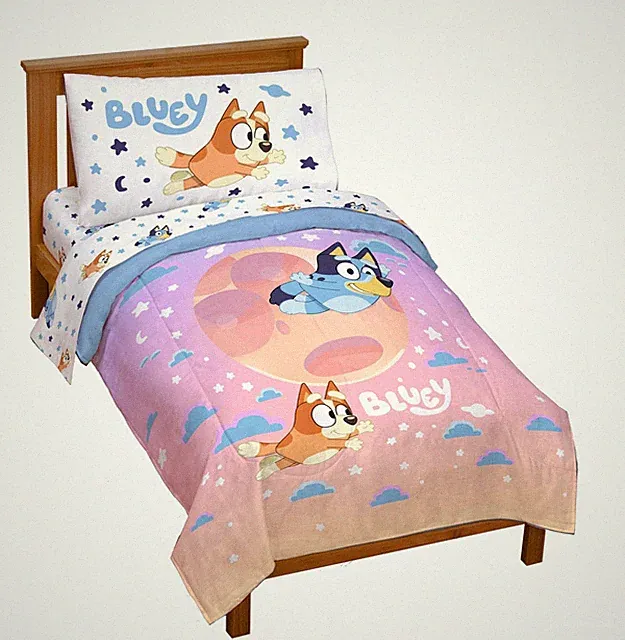 Jay Franco Bluey & Bingo Toddler Comforter Set - 4 Piece Bed Set Includes She...