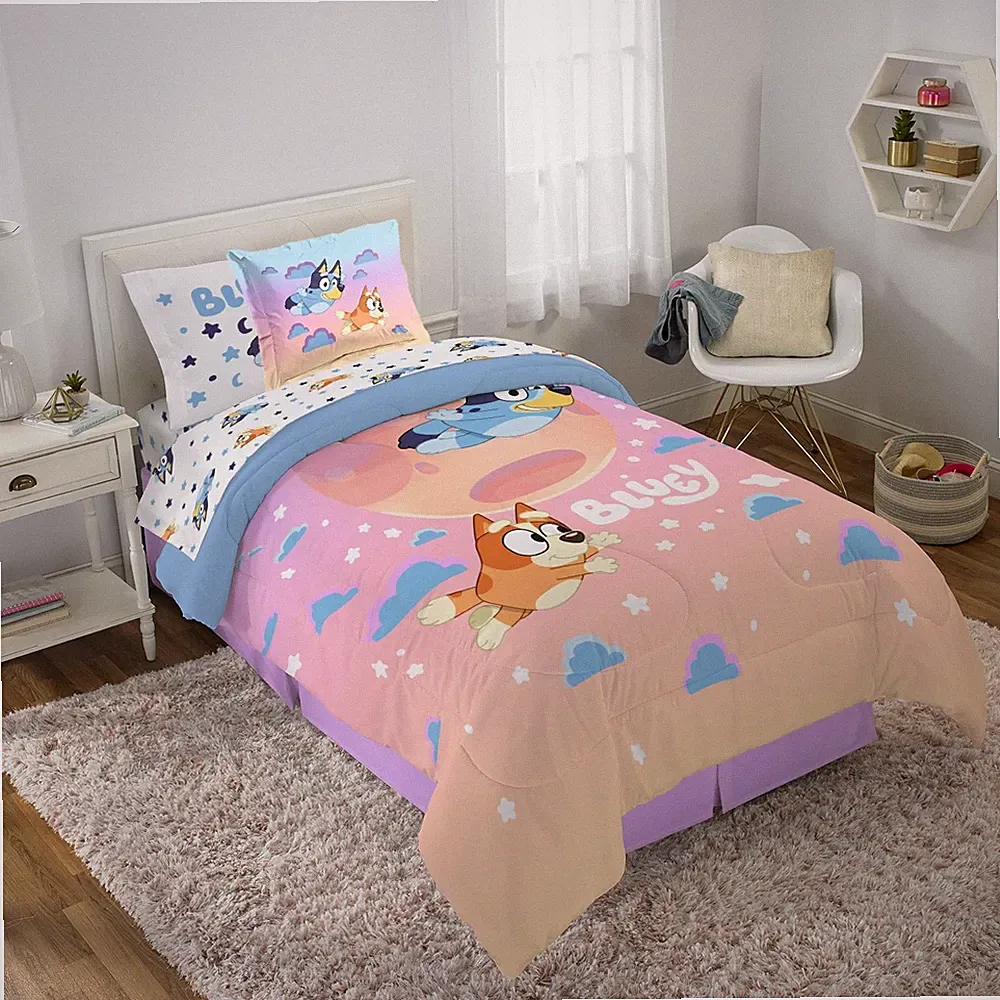Jay Franco Bluey & Bingo Twin Comforter Set - 5 Piece Bed Twin, Multi