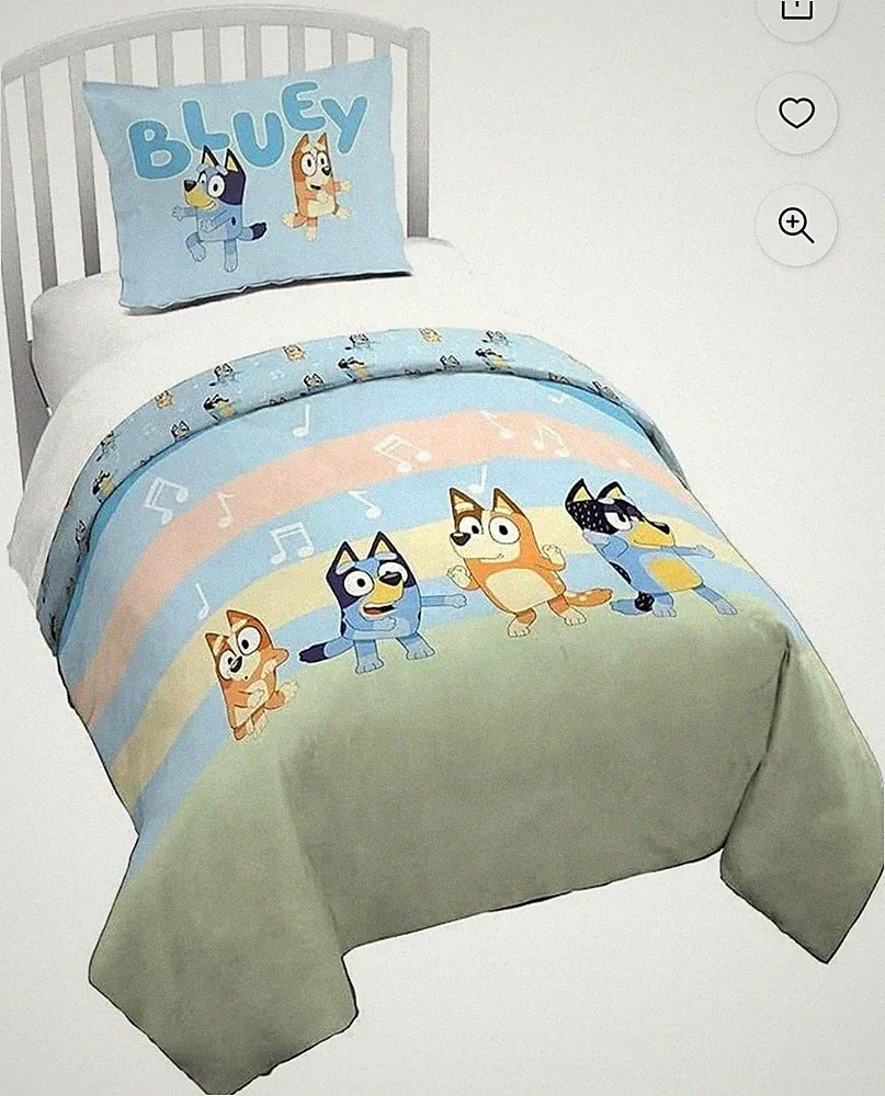 Jay Franco Bluey & Bingo Twin Duvet Set Duvet Cover & 1 Sham Includes Free Gift
