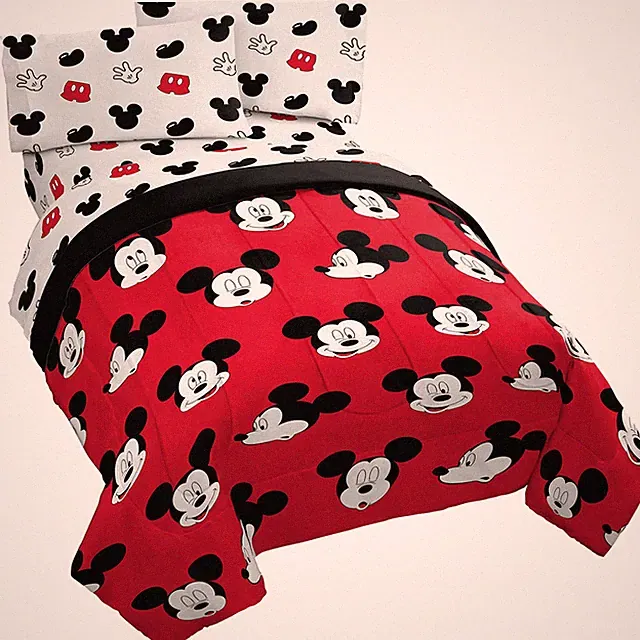 Jay Franco Disney Mickey Mouse Cute Faces 4 Piece Twin Bed Set - Includes