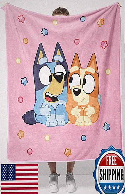 Jay Franco Kids Bluey Plush Throw Blanket - Soft, Cozy 40x50" for Couch/Bed