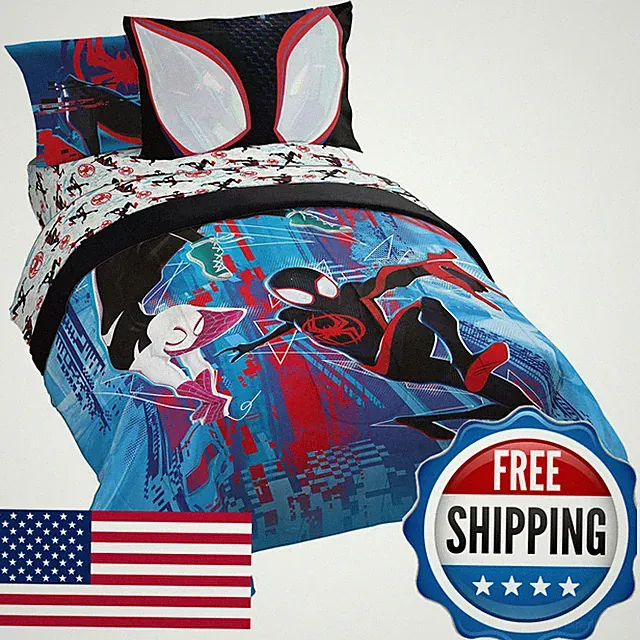 Jay Franco Marvel Spiderman Across The Spider-Verse Glitch 7 Piece Full Size