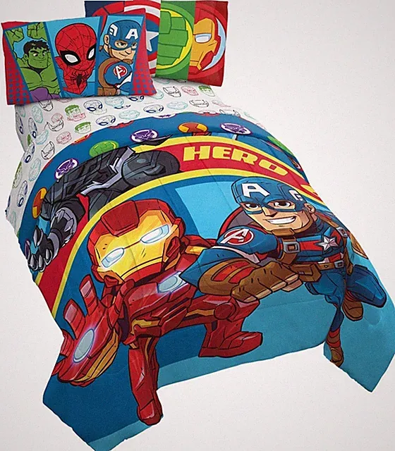 Jay Franco Marvel Super Hero Adventures Double Team 4Pc Twin Rev Comforter Set
