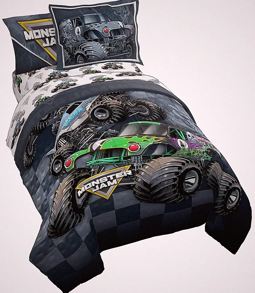 Jay Franco Monster Jam Slash 5 Piece Twin Bed Set Reversible Bedding
