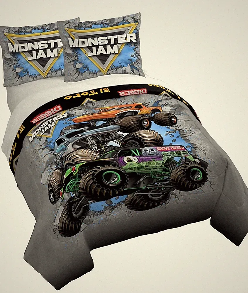 Jay Franco Monster Jam Three Piece Duvet Cover Set Full-Size