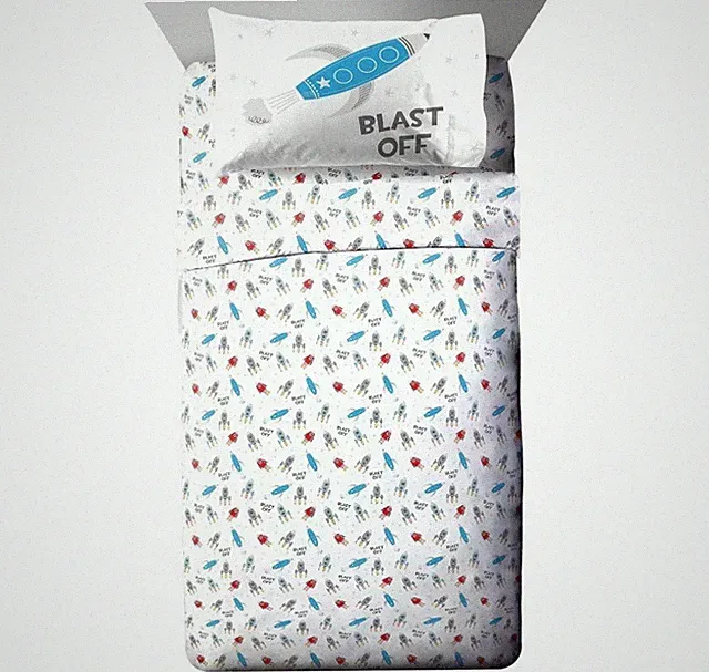 Jay Franco Trend Collector Blast Off Spaceship 3pc Toddler Sheet Set New