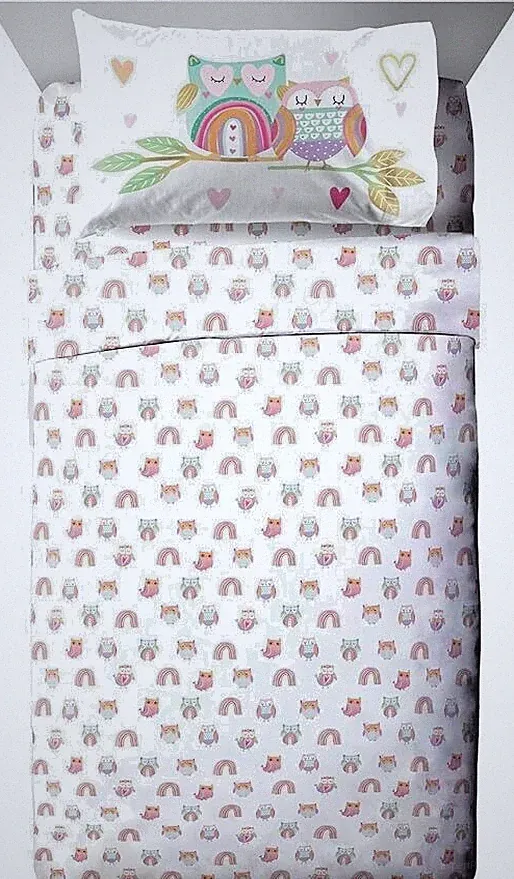 Jay Franco Trend Collector Sweet Dream Full Sheet 4 Piece Set Soft Bedding Owls