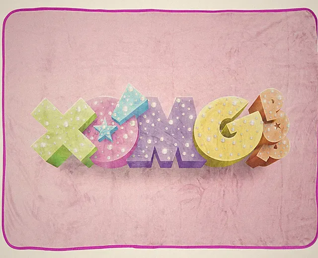 Jay Franco XOMG Pop Throw Blanket 46 x 60" Super Soft Pink Kids New