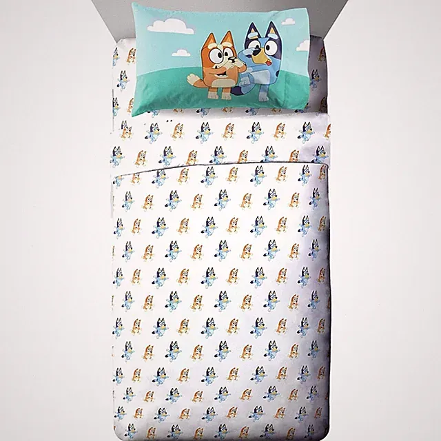 NEW Jay Franco Bluey Bingo 4 Piece Full Size Sheet Set Open Box