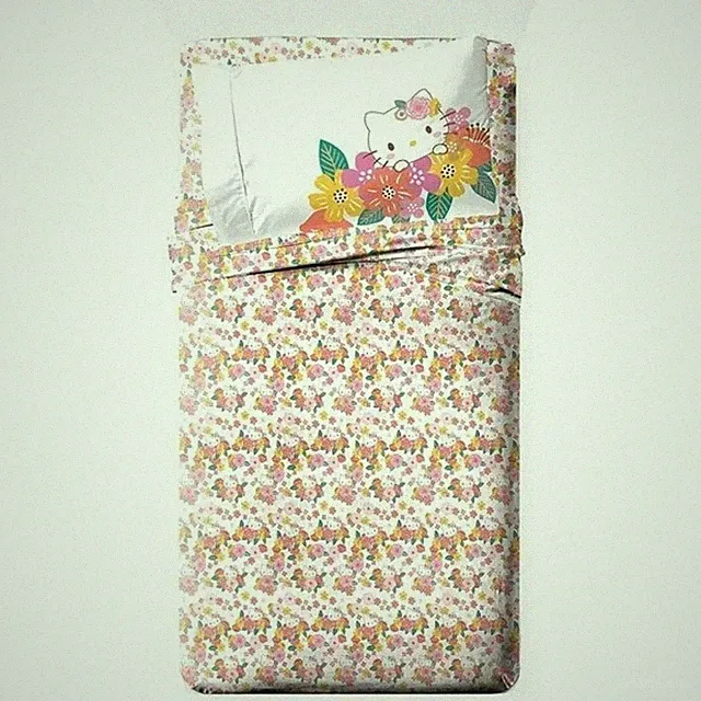 NEW Jay Franco Hello Kitty Floral Grace 3 Piece Twin Size Sheet Set Girls