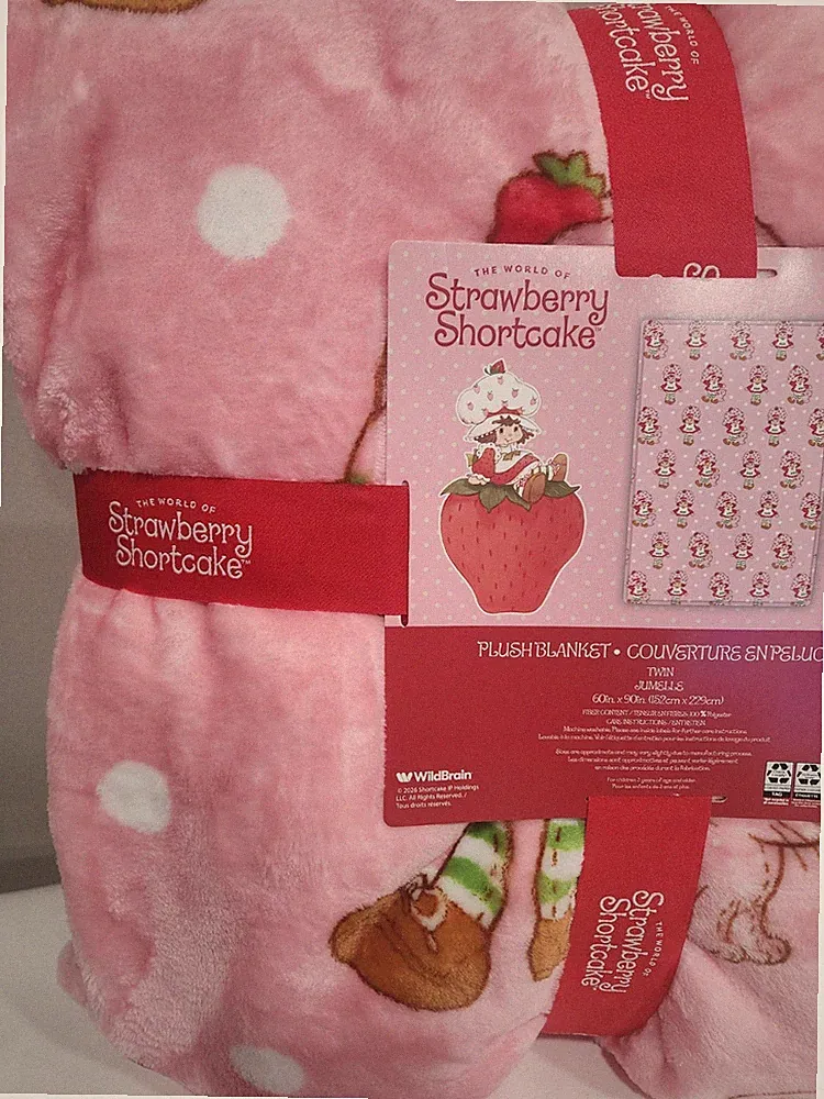 THE WORLD OF STRAWBERRY SHORTCAKE PLUSH BLANKET TWIN 60IN X 90IN NWT JAY FRANCO