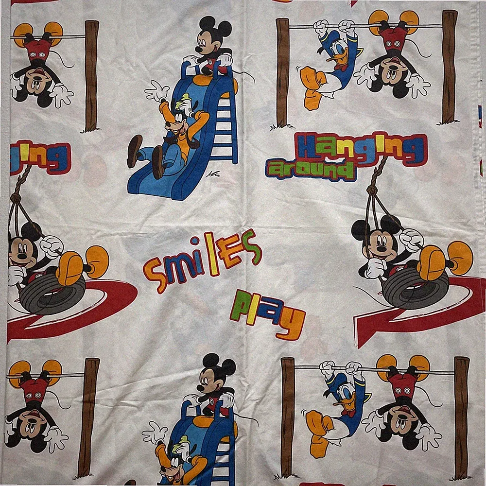 Vintage Disney Mickey Mouse Clubhouse Twin Flat Sheet Kids Bedding Jay Franco